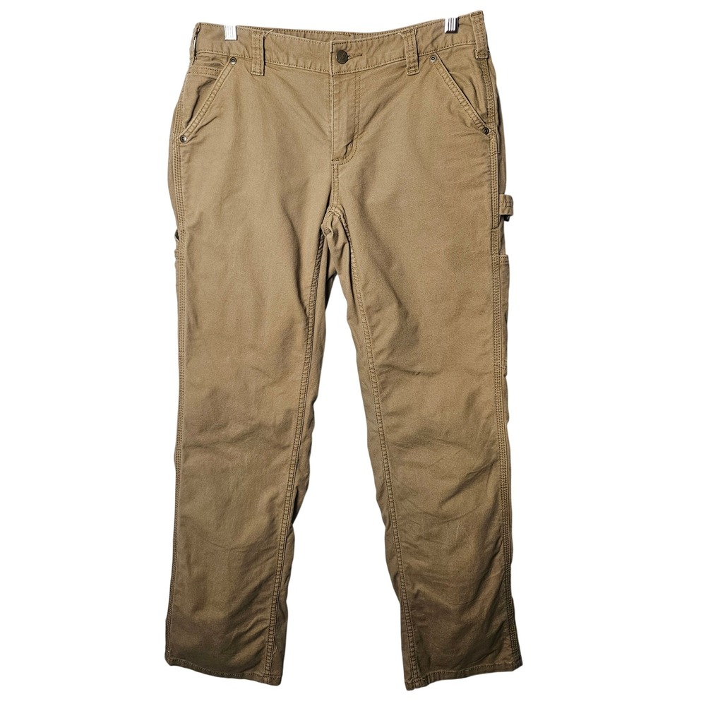 Carhartt Womens Original Fit Canvas Carpenter Pants 6 Regular Brown Workwear